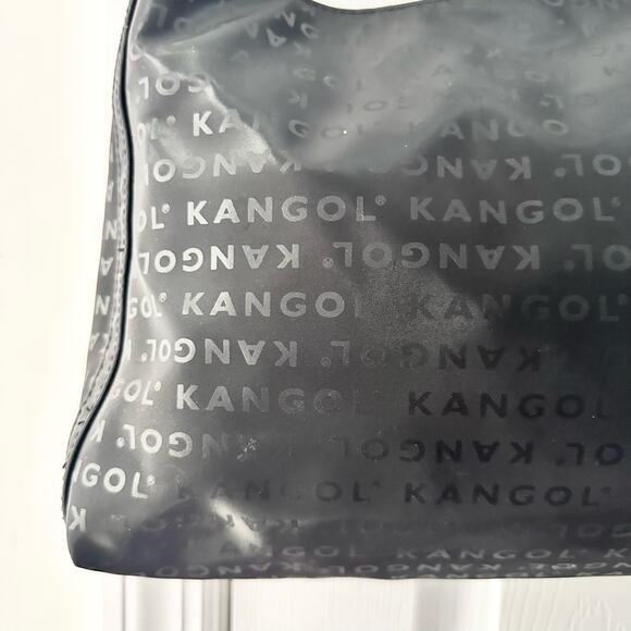 Kangol Australia Black PVC Brand Spell Out Vintage Medium Shoulder Bag Y2K Shine - Picture 11 of 15